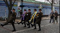 Ukraine's Zelenskyy and British leader Keir Starmer honour fallen heroes in Kyiv 