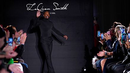 Former partner of Ye, Julia Fox, opens LaQuan Smith's fashion show
